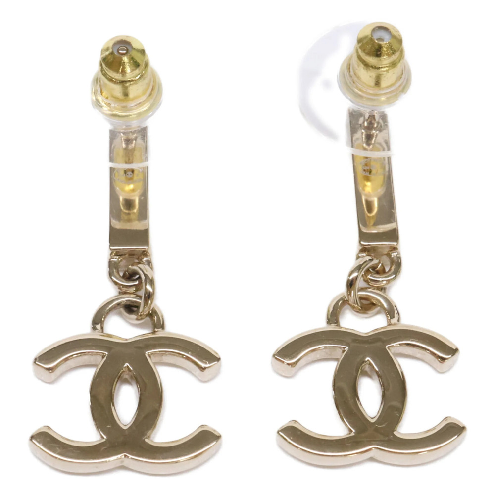 CHANEL Gold Logo Earrings - Picture 6 of 8